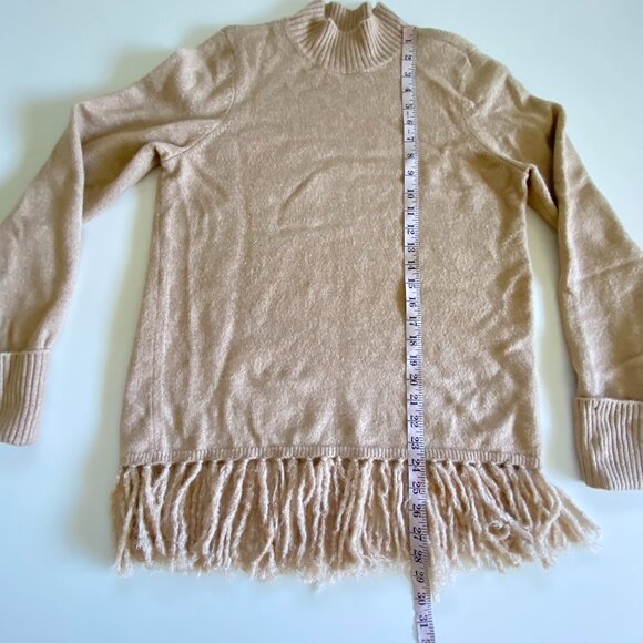 Lee Cozy Fringed Hem Fawn Sweater Sz M - Picture 10 of 11